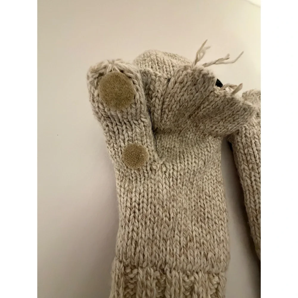 Heat Factory USA Convertible Mittens Women OS Oatmeal Excellent Thinsulate Wool
